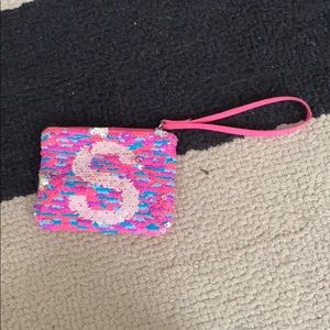 S Flip sequin coin pouch